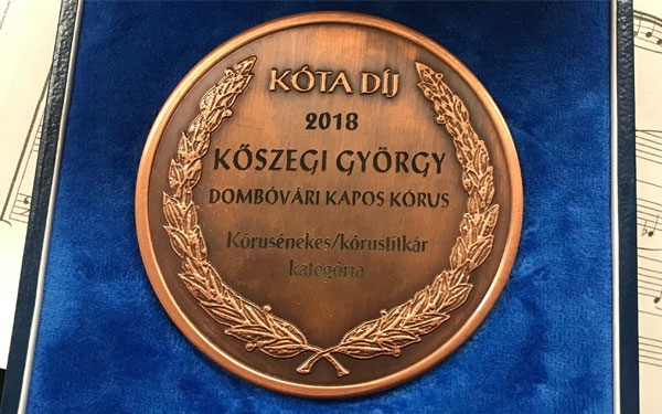 KÓTA Díjat kapott Kőszegi György, a Kapos Kórus titkára